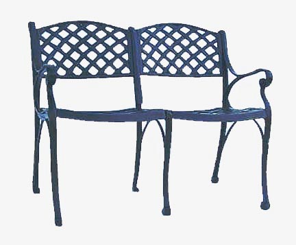 Cast Aluminum Garden Patio Furniture Weave Bench